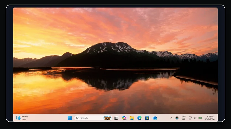 After Ctrl+Alt+H: windows, taskbar buttons and tray icons gone