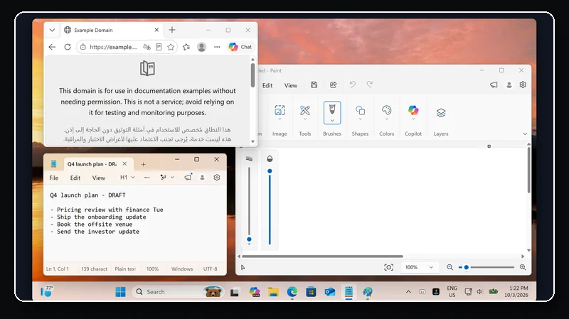 Before: four apps open